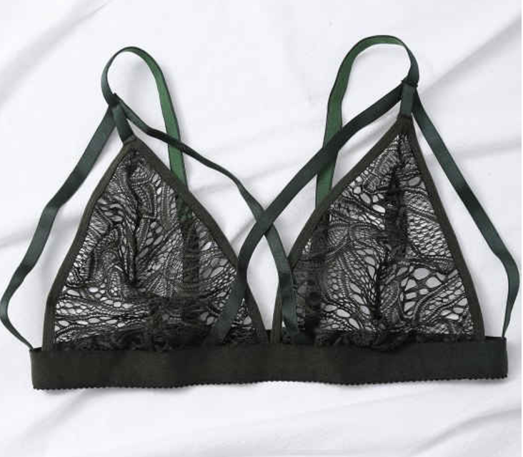 bralette dentelle kaki